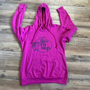 Bass Pro Shop Pink Hooded Womans Hoodie Size Small